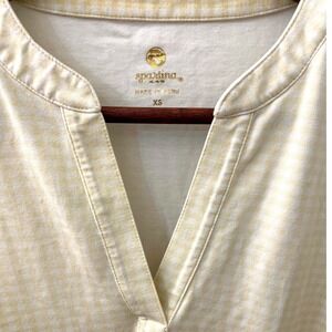 Spartina 449 Womens Gingham V Neck Sleeveless Dress Yellow XS Cottagecore Resort